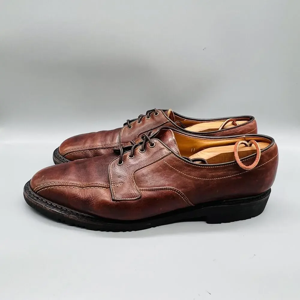Allen Edmonds Shoes Mens 11 Brown Leather Mapleton Moc Toe Derby Oxford Casual